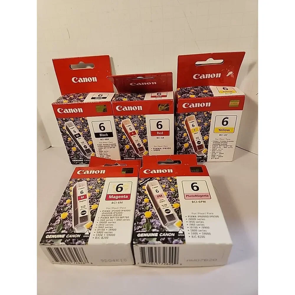 Pack 5 Genuine Canon BCI-6PC Printer Ink